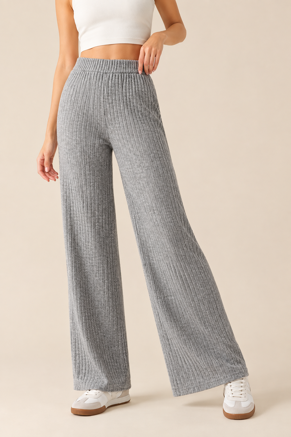 PANTALON WIDE LEG ACANALADO