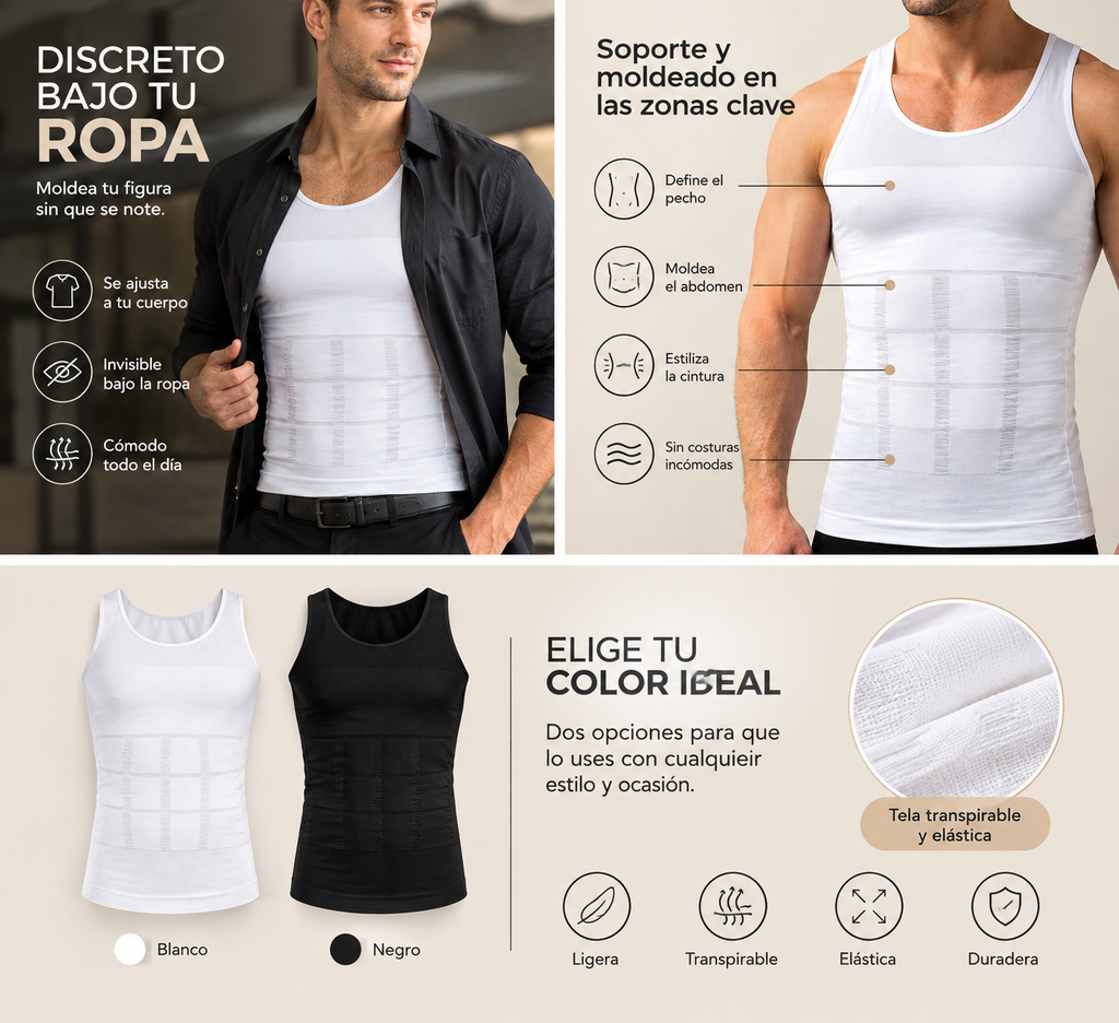 CAMISA MODELADORA PARA CABALLERO